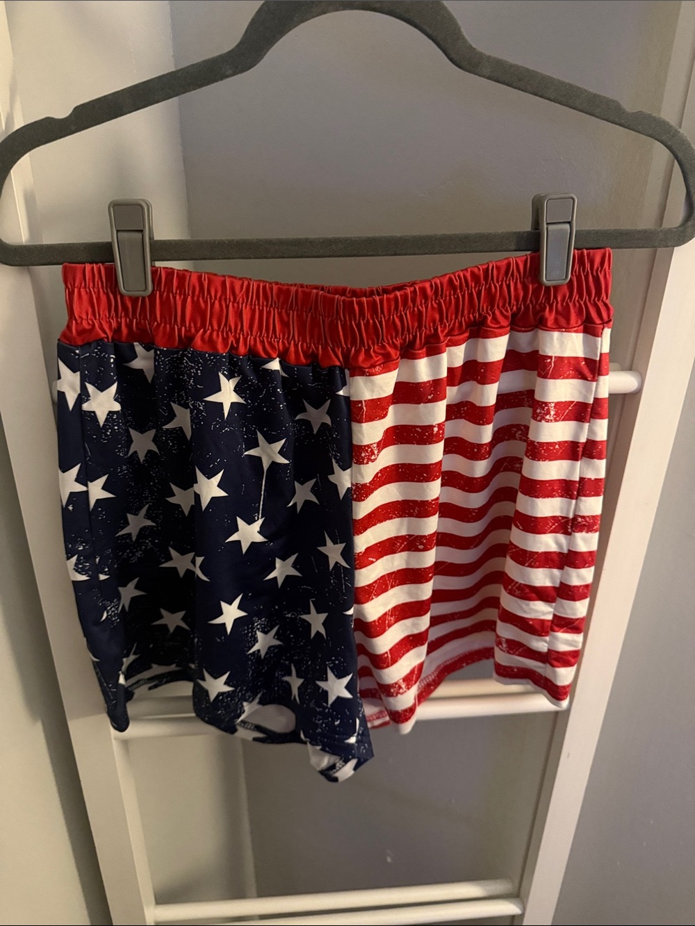 Women's Americana Star & Stripe Elastic-Waist Shorts - Red, White & Blue